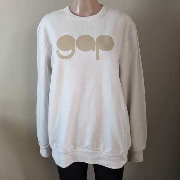 Gap logo white crewneck sweater, size large - Picture 2 of 3